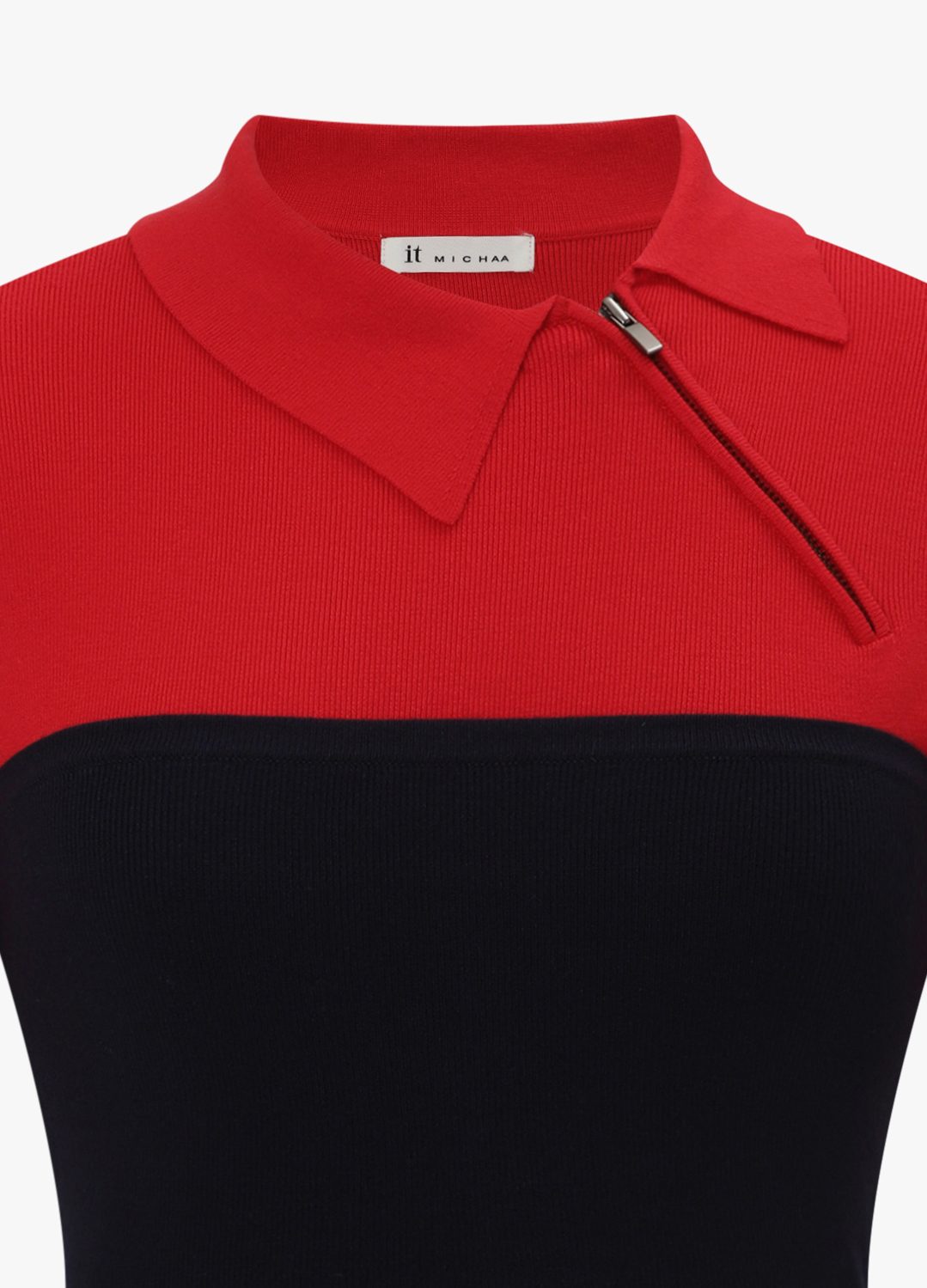 칼라 배색 니트탑&뷔스티에_RED_13