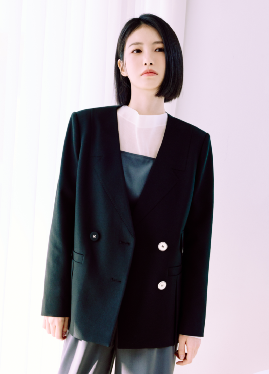 노카라 더블 자켓_BLACK_4