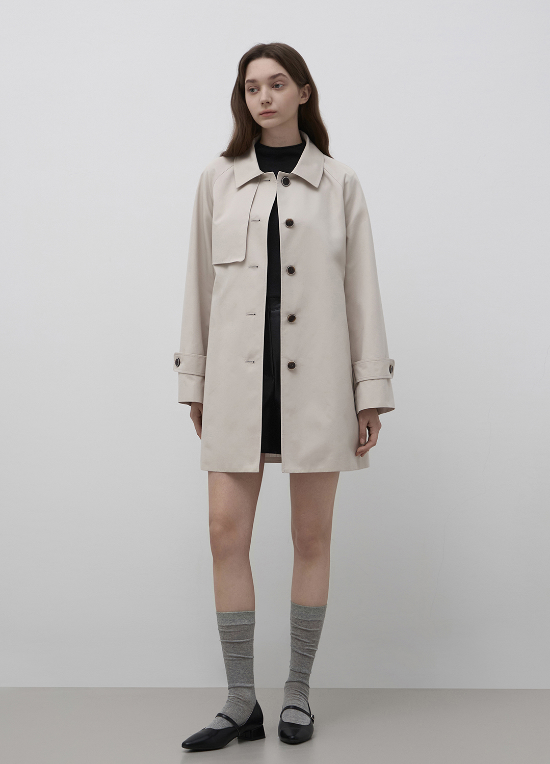 [Exclusive]벨티드 하프 트렌치 코트_LIGHT BEIGE_11