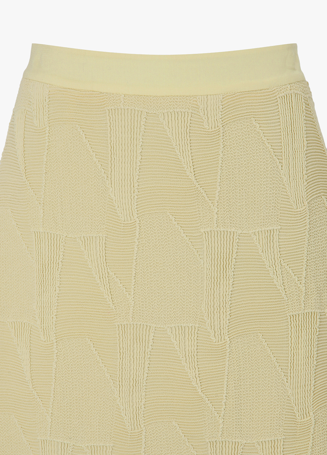 텍스처 블록 H라인 스커트_YELLOW_14