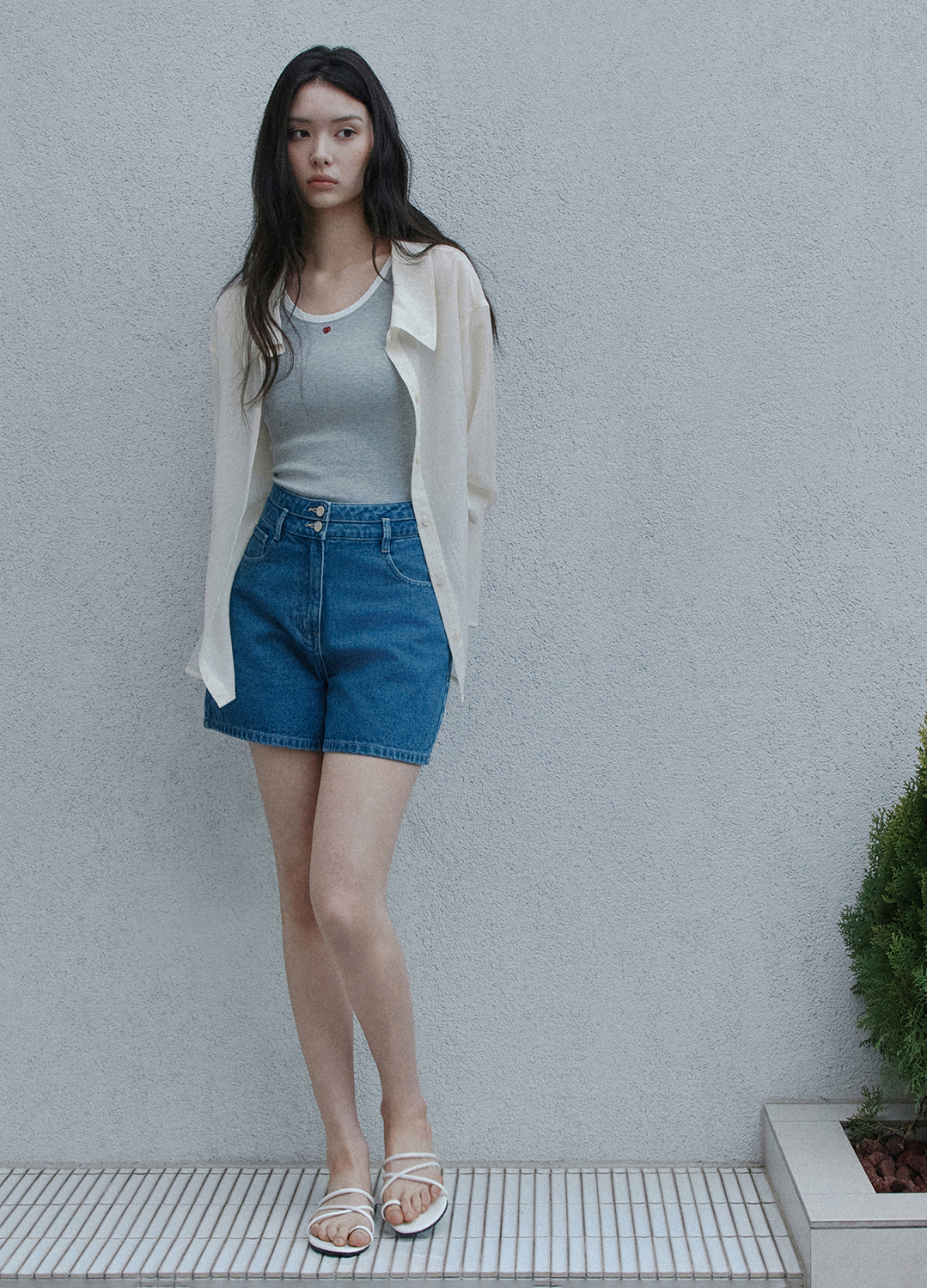 [Exclusive] 스트라이프 텍스쳐 루즈핏 셔츠 블라우스_LIGHT BEIGE_13