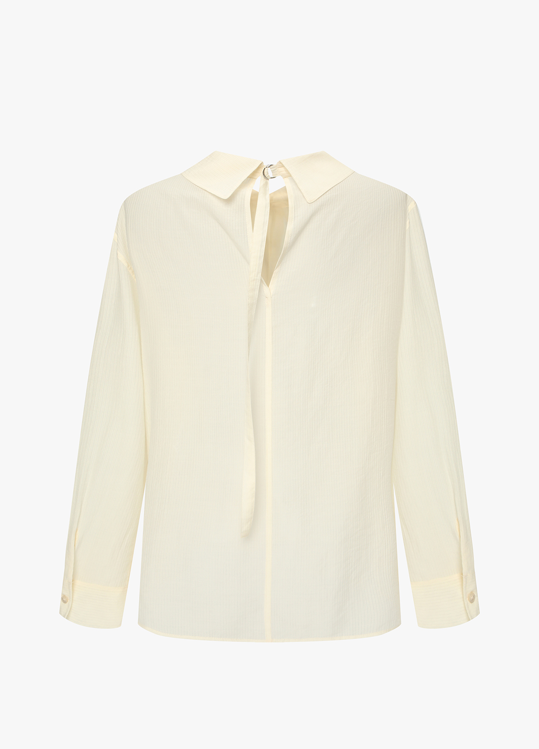 [Exclusive] 스트라이프 텍스쳐 루즈핏 셔츠 블라우스_LIGHT BEIGE_20