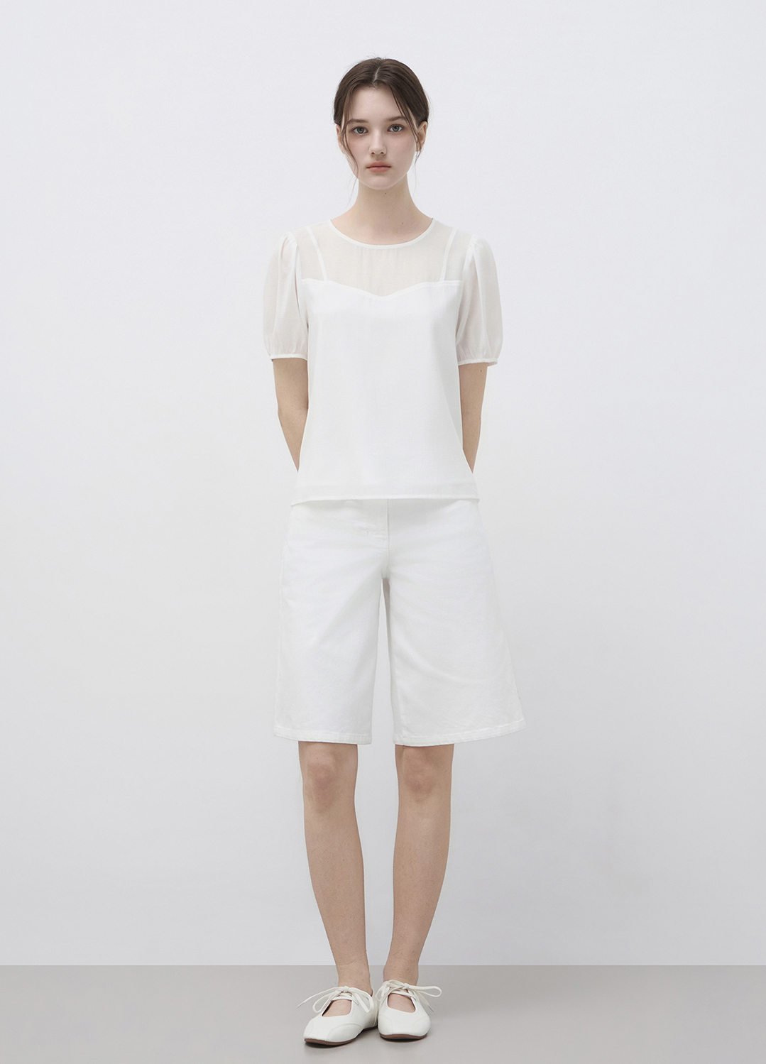 자수 포인트 버뮤다 데님팬츠_WHITE_9