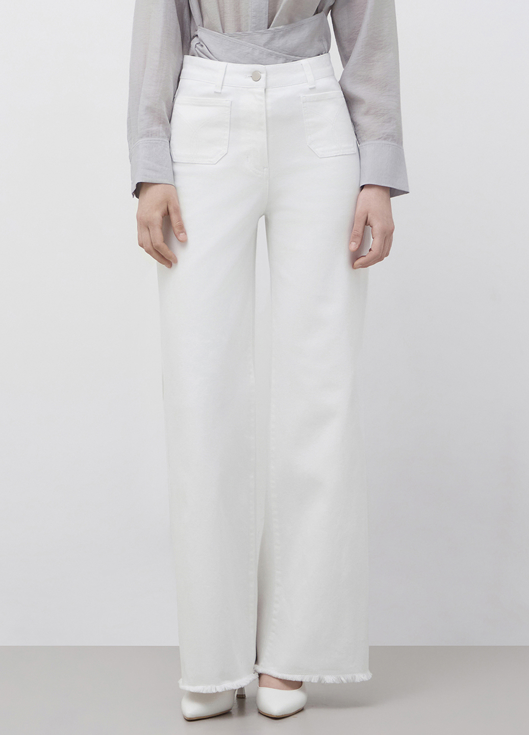 프린지 와이드 데님 팬츠_WHITE_10