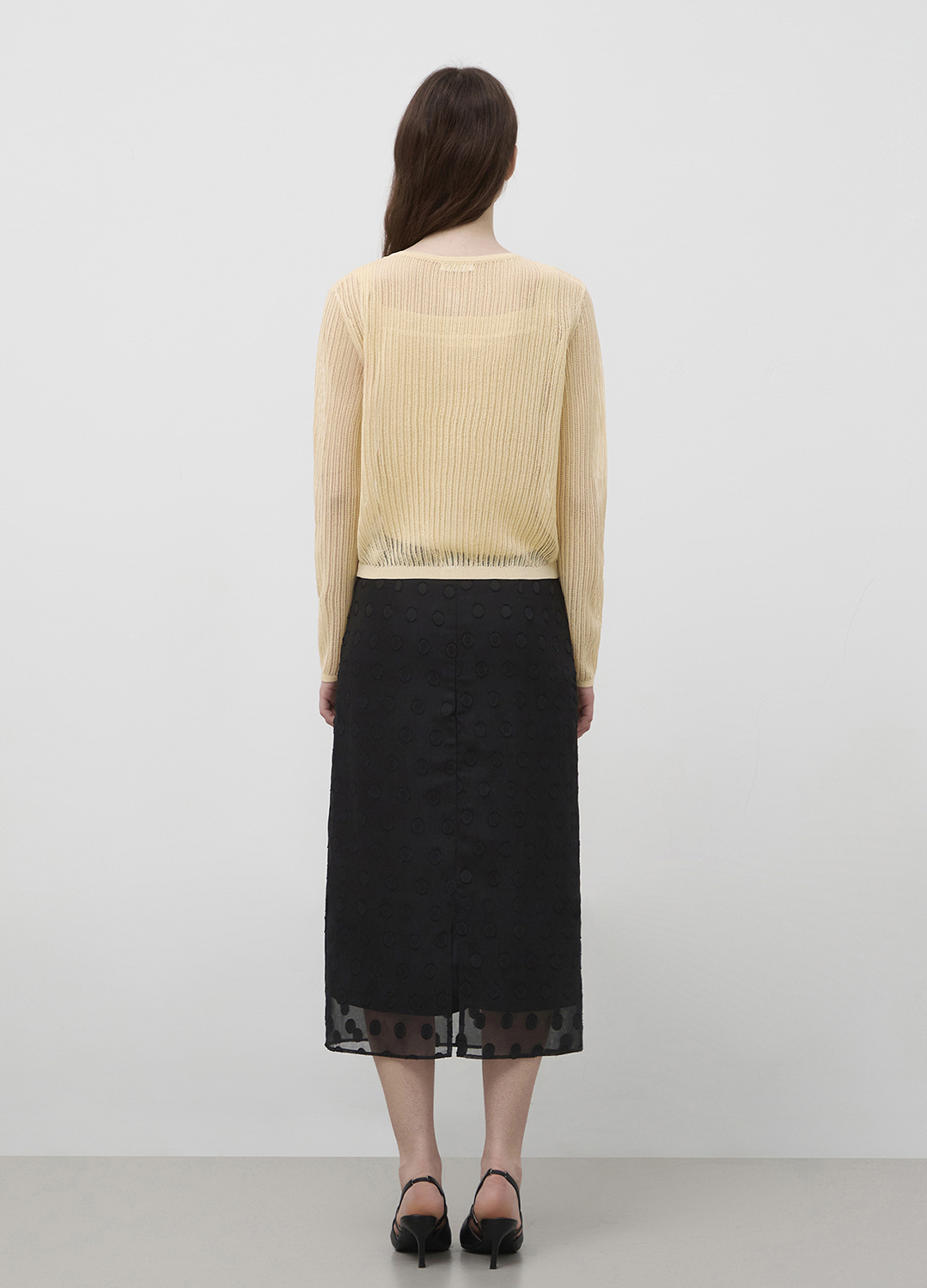 [Exclusive]도트 시스루 레이어드 스커트_BLACK_11