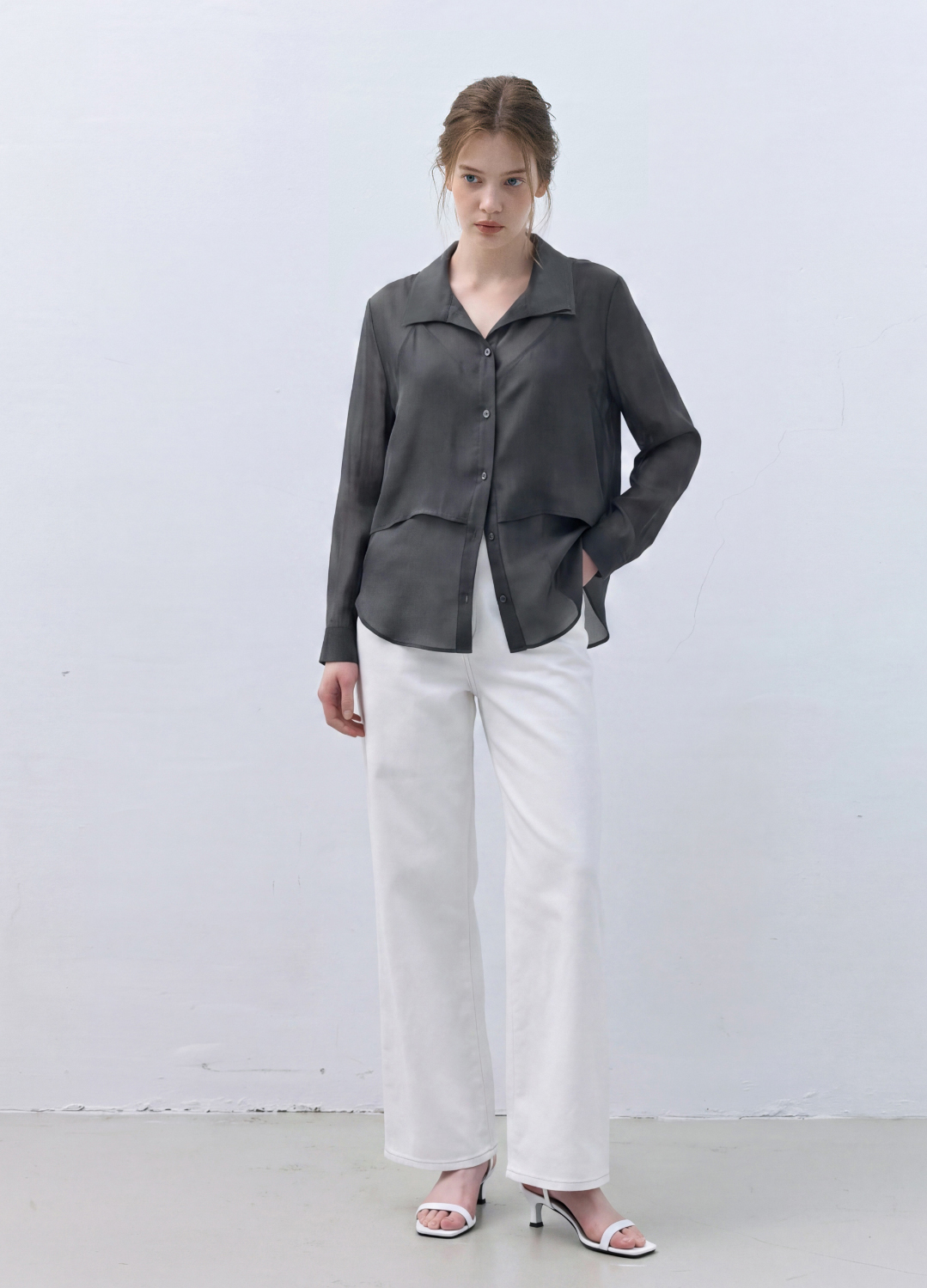 투버튼 하이웨이스트 데님 팬츠_WHITE_15