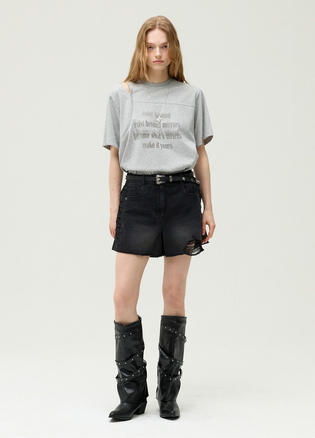 [시즌오프]브러쉬 워싱 데님 숏팬츠_BLACK_11