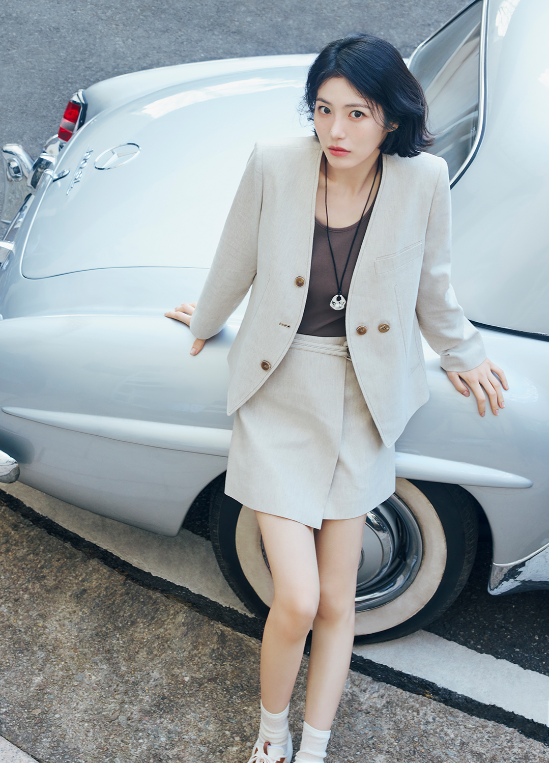 벨티드 랩 린넨 쇼츠_BEIGE_6