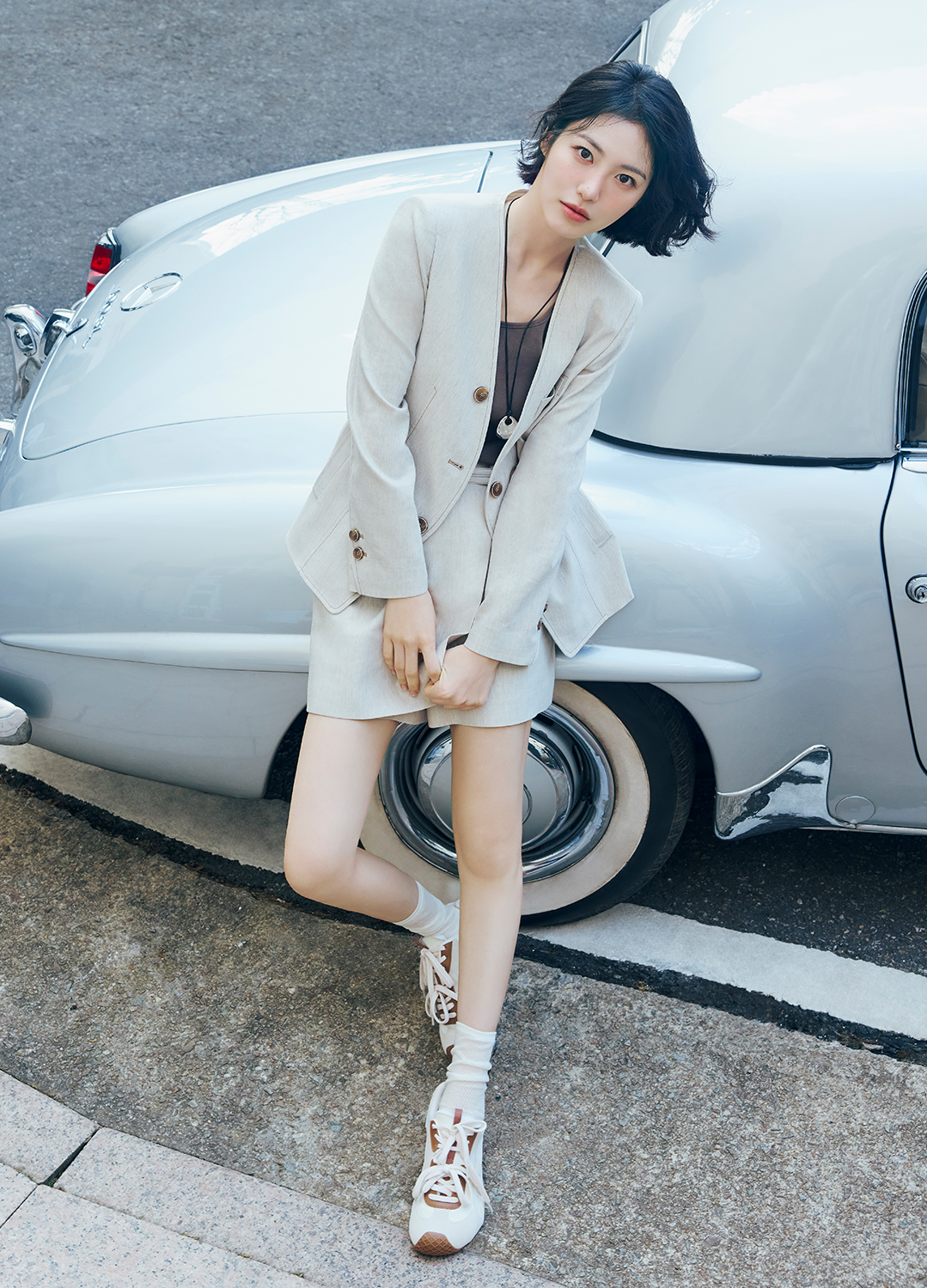 벨티드 랩 린넨 쇼츠_BEIGE_7