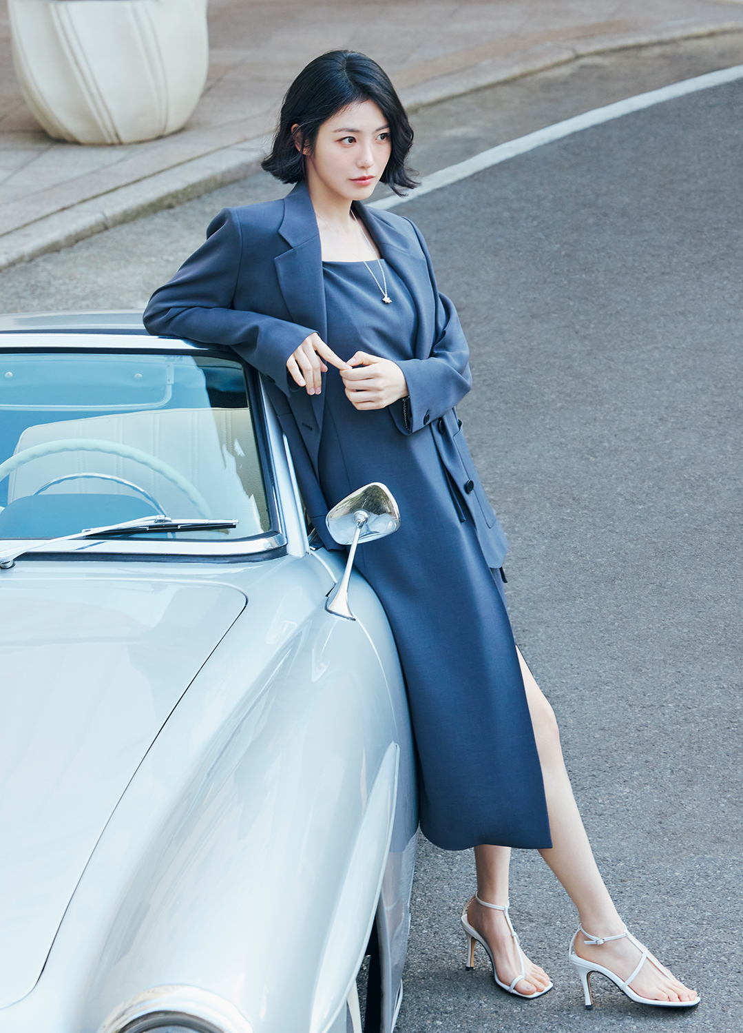 오버핏 싱글 테일러드 자켓_DARK GREY_6