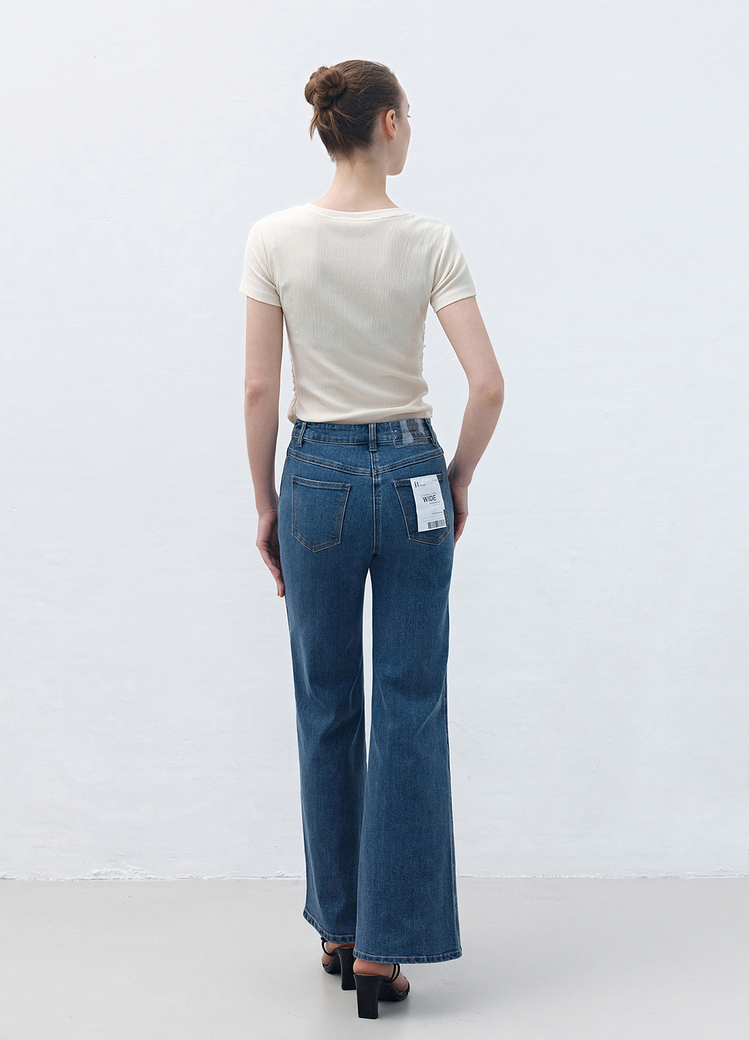 체인 장식 패치포켓 데님 팬츠_BLUE_8