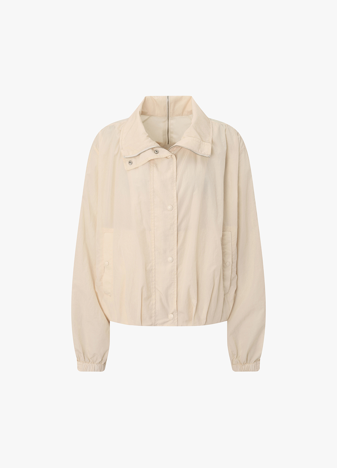 하이넥 셔링 집업 점퍼_LIGHT BEIGE_11