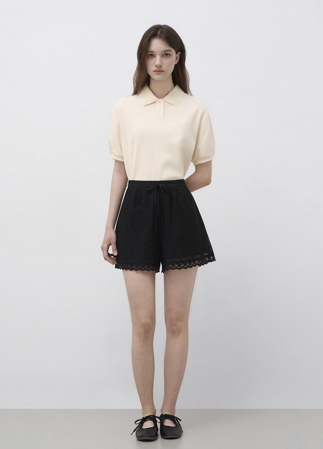 [Exclusive]볼륨 슬리브 카라 티셔츠_CREAM_6