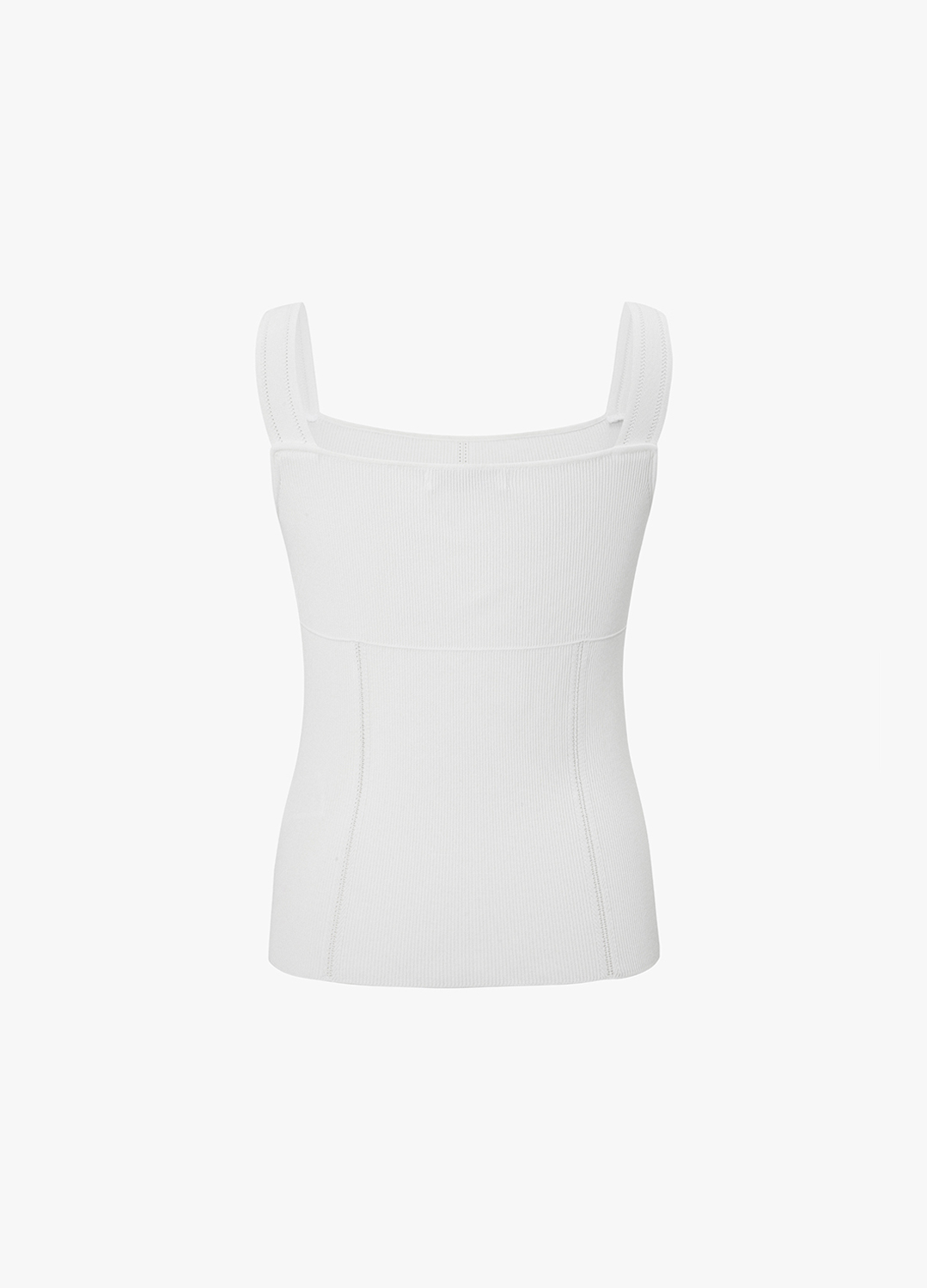 스퀘어넥 슬리브리스 탑_WHITE_5