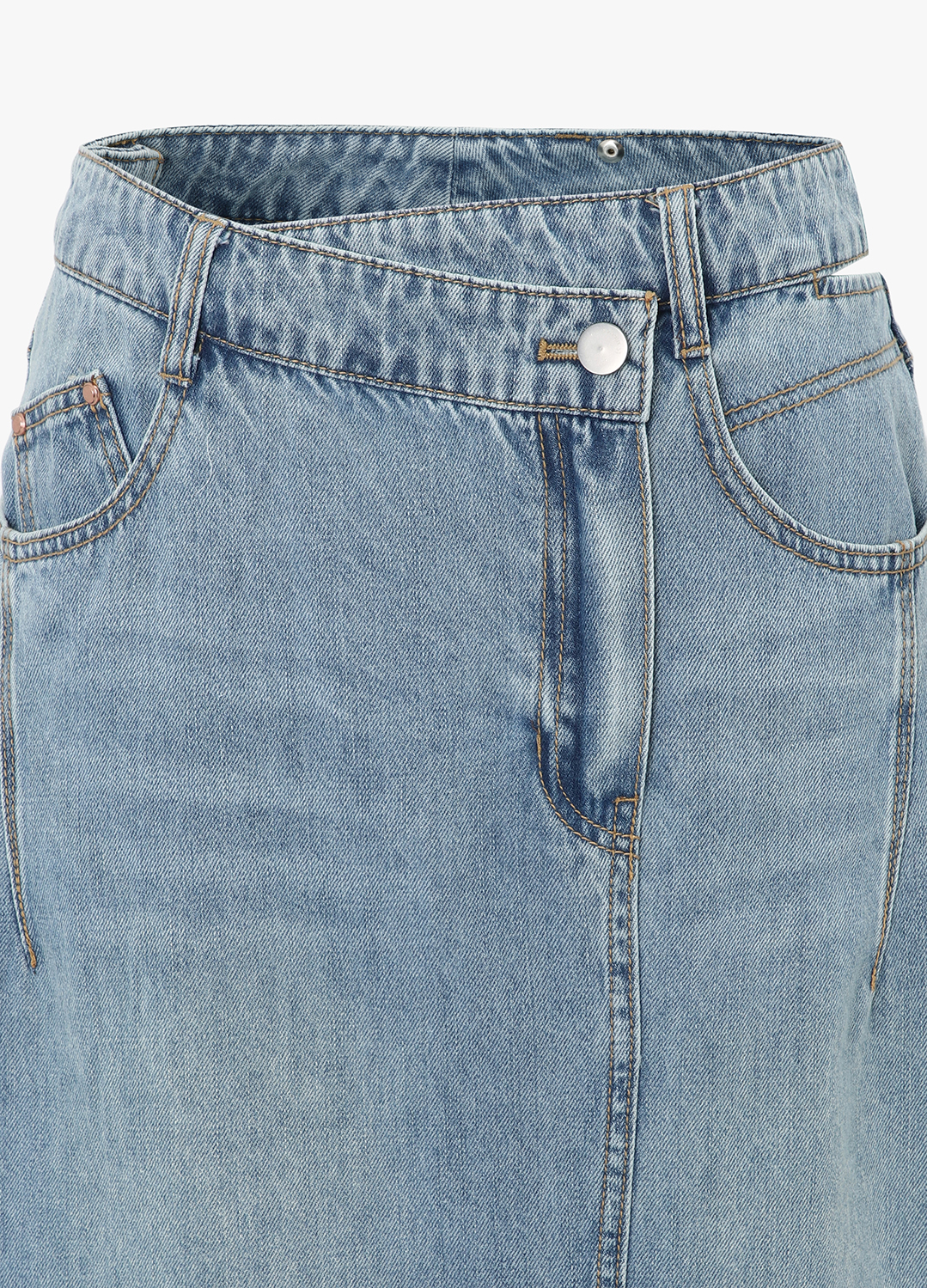 사선 프론트 데님 롱 스커트_BLUE_24