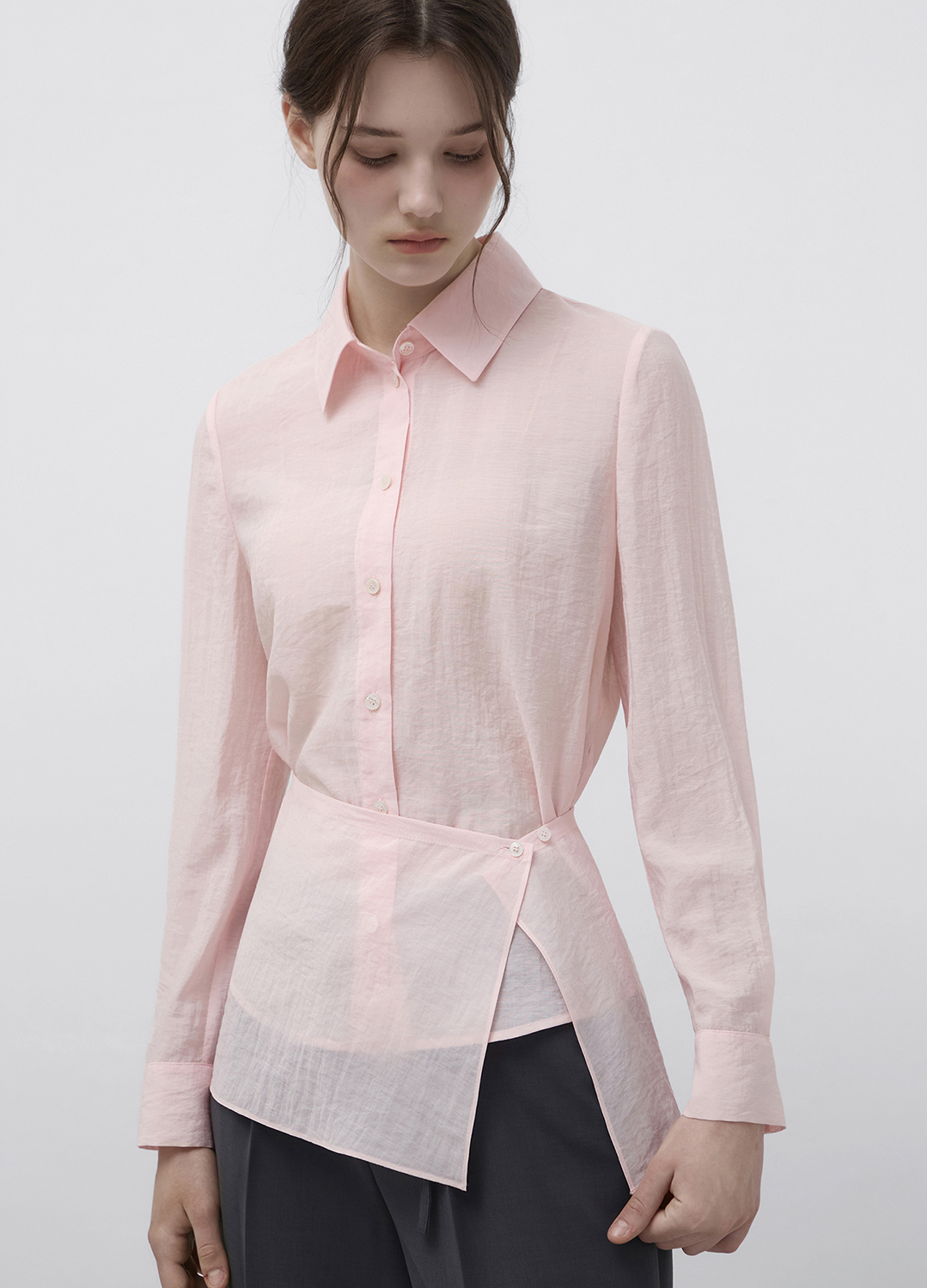 랩 스커트 레이어드 셔츠_LIGHT PINK_4