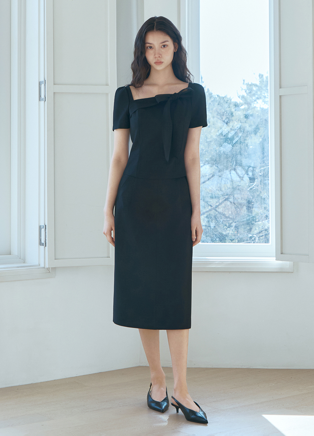 [Exclusive]H라인 셋업 스커트_BLACK_4