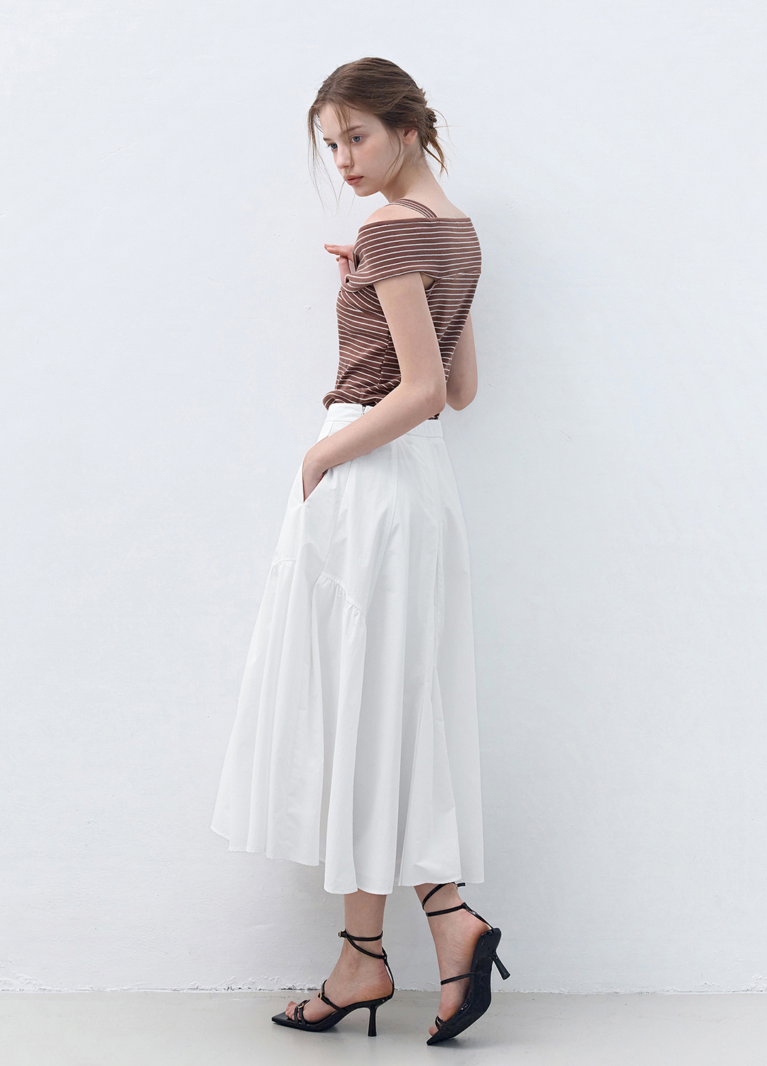 패널 플레어 스커트_WHITE_7