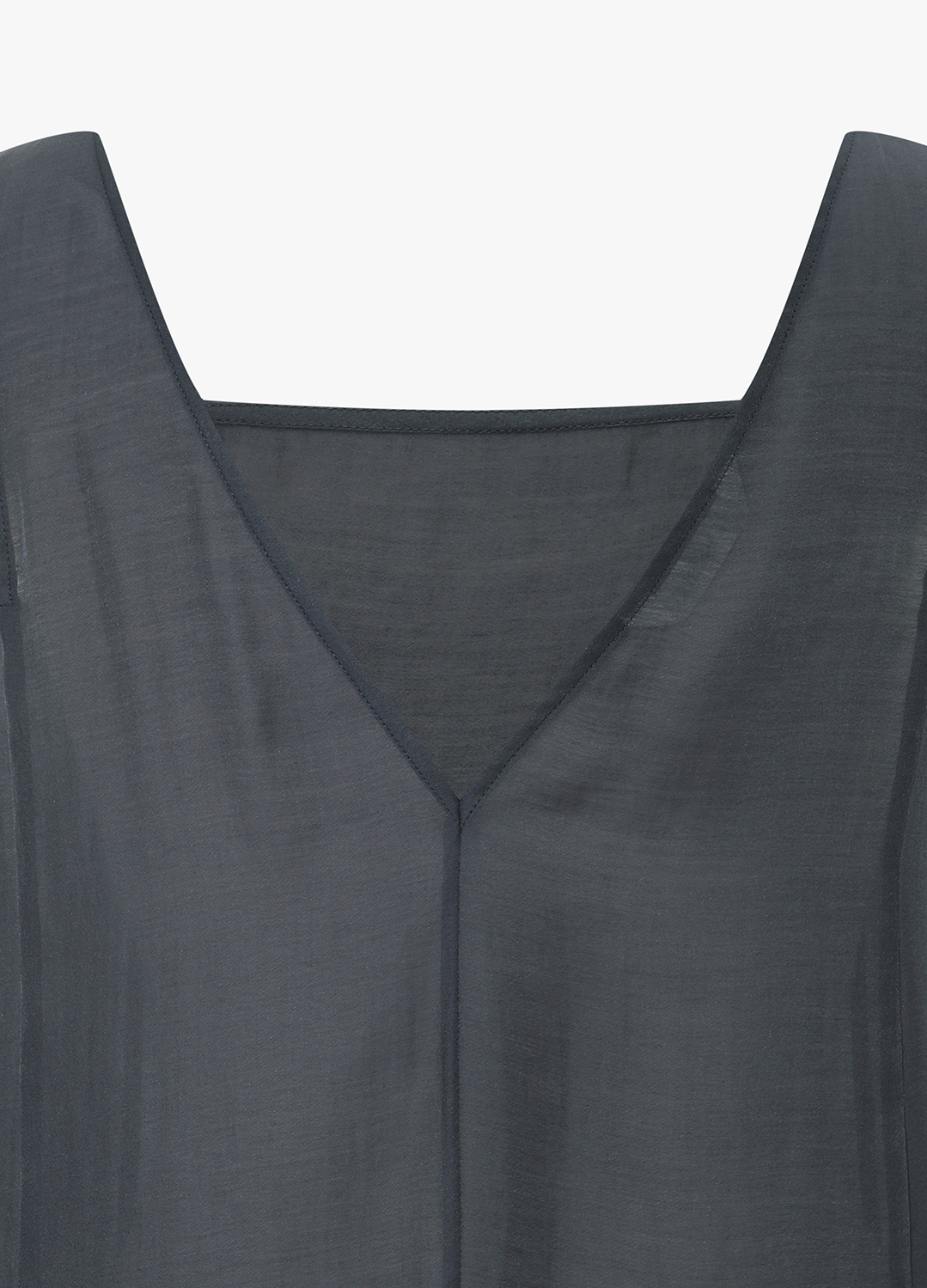 [Exclusive]스퀘어넥 슬리브리스 레이어드 원피스_DARK GREY_18
