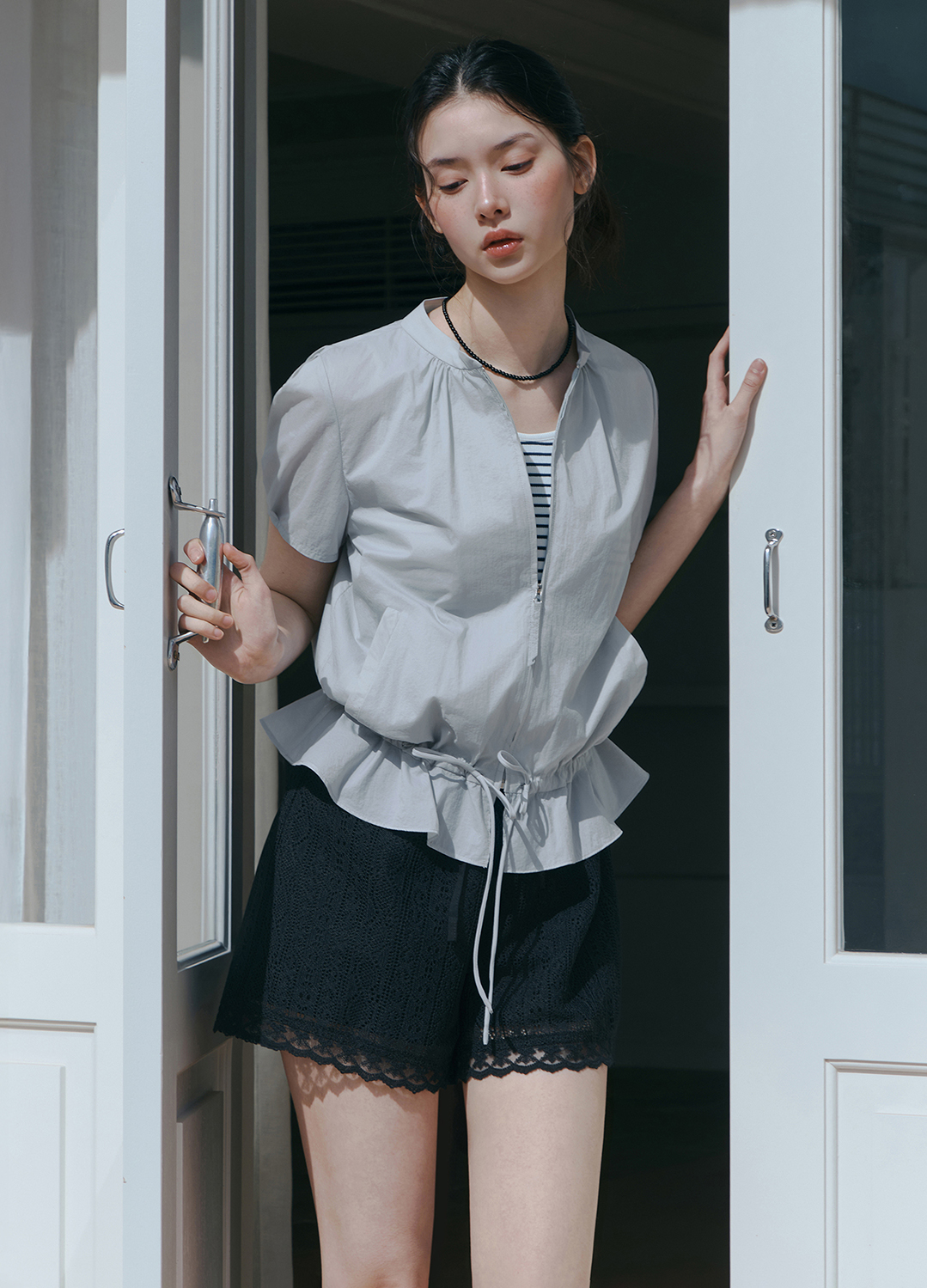 [Exclusive]레이스 밴딩 쇼츠_BLACK_5