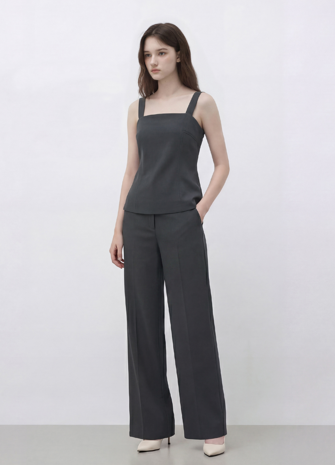 노턱 와이드 팬츠_DARK GREY_7