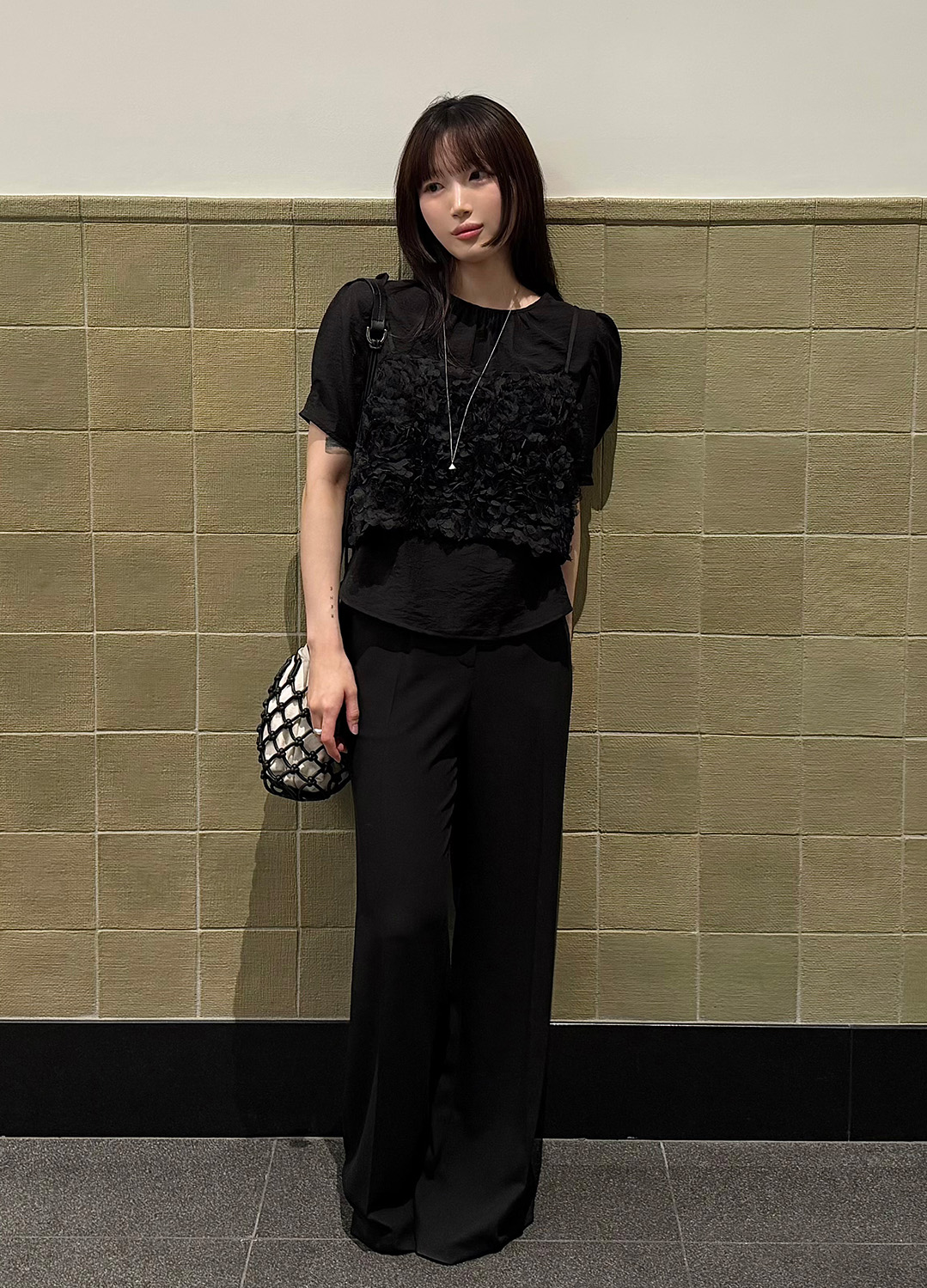 노턱 와이드 팬츠_BLACK_4