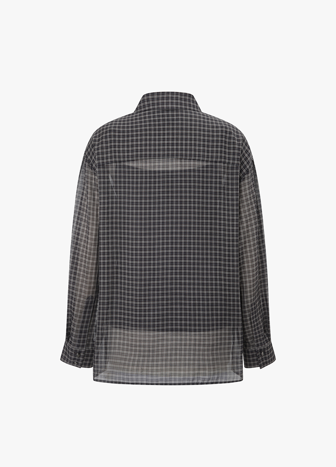 체크 카라 블라우스_DARK GREY_12