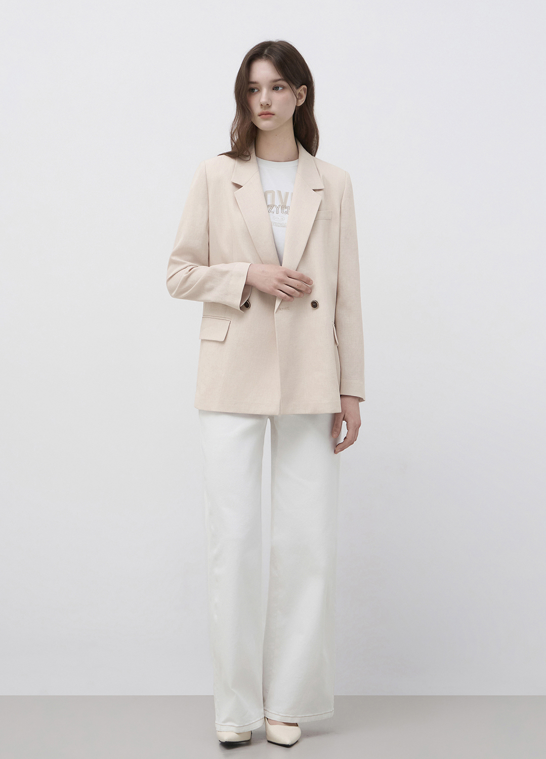 [77사이즈 추가]백 슬릿  테일러드 더블 자켓_BEIGE_5
