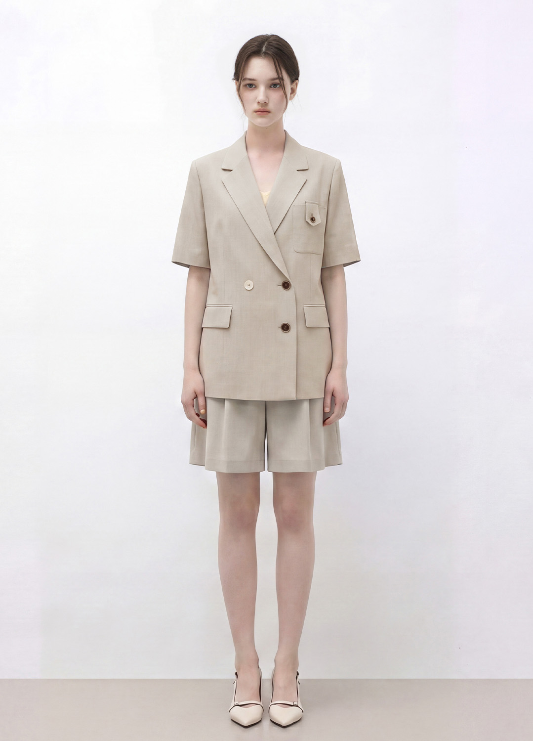 백슬릿 하프 슬리브 자켓_BEIGE_6
