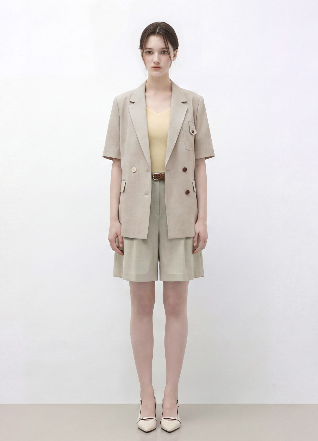백슬릿 하프 슬리브 자켓_BEIGE_7