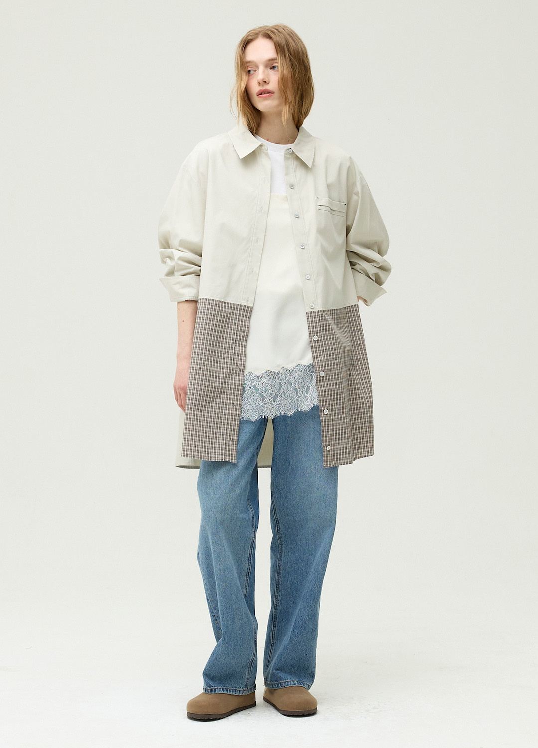[시즌오프]투톤 레이어드 셋업 원피스_LIGHT BEIGE_11