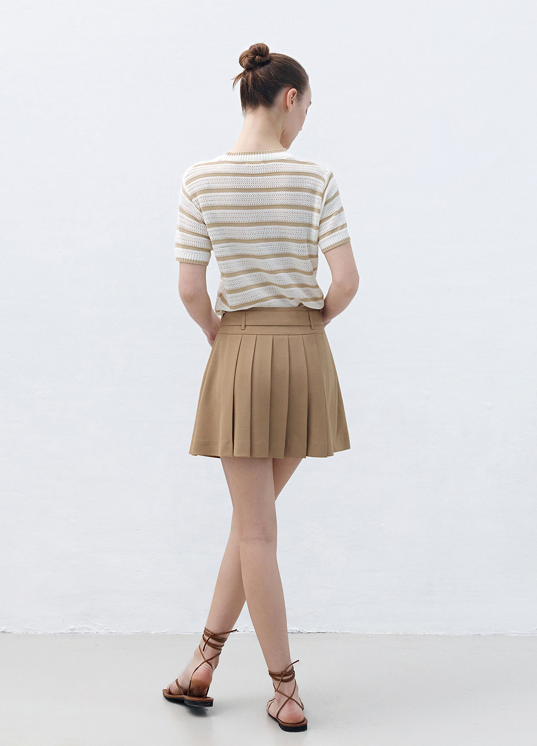 [Exclusive]스트라이프 크로쉐 니트 탑_BEIGE_11