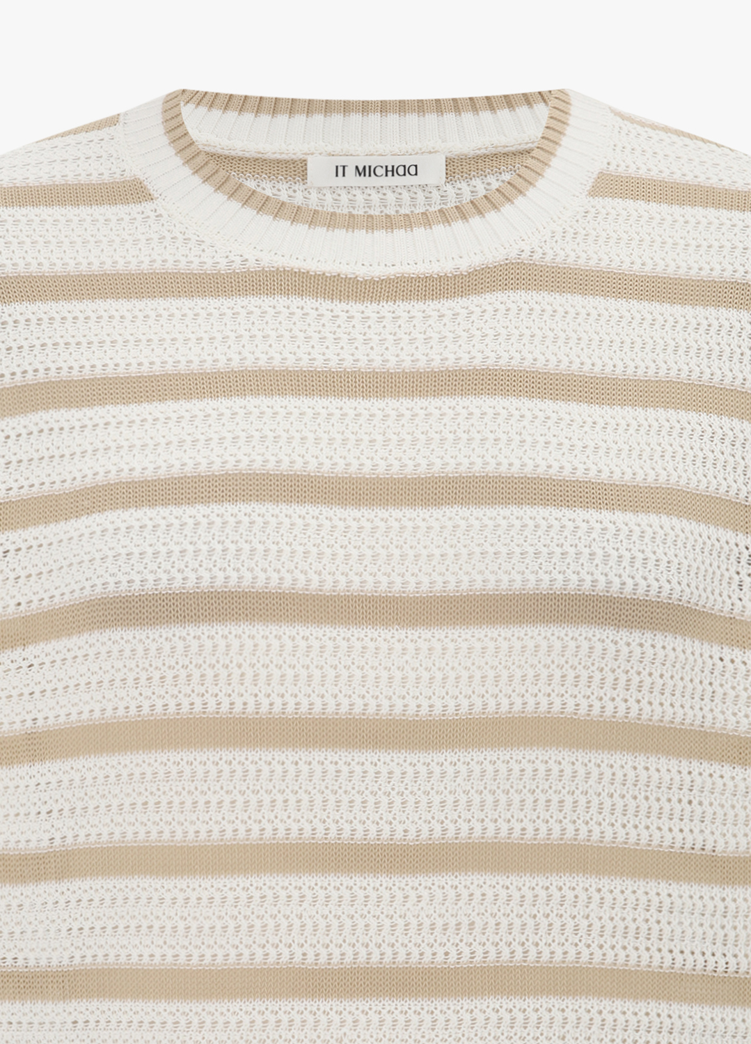 [Exclusive]스트라이프 크로쉐 니트 탑_BEIGE_14