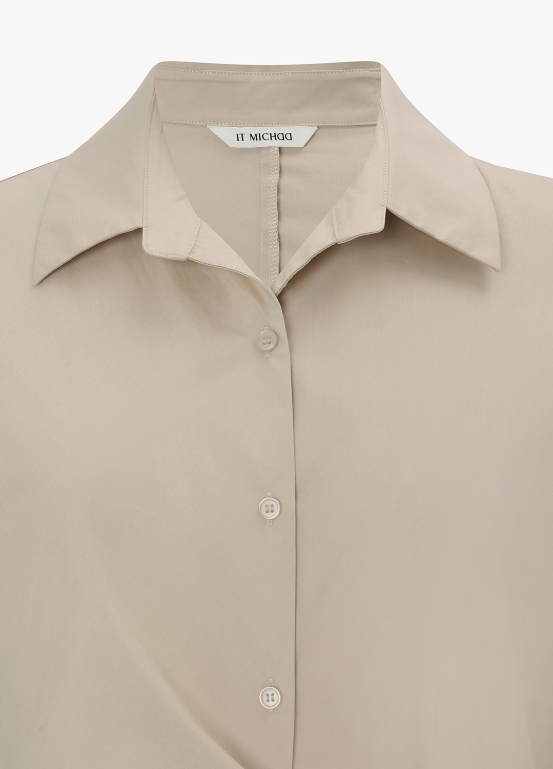 [Exclusive]사이드 매듭 셔츠 원피스_BEIGE_14