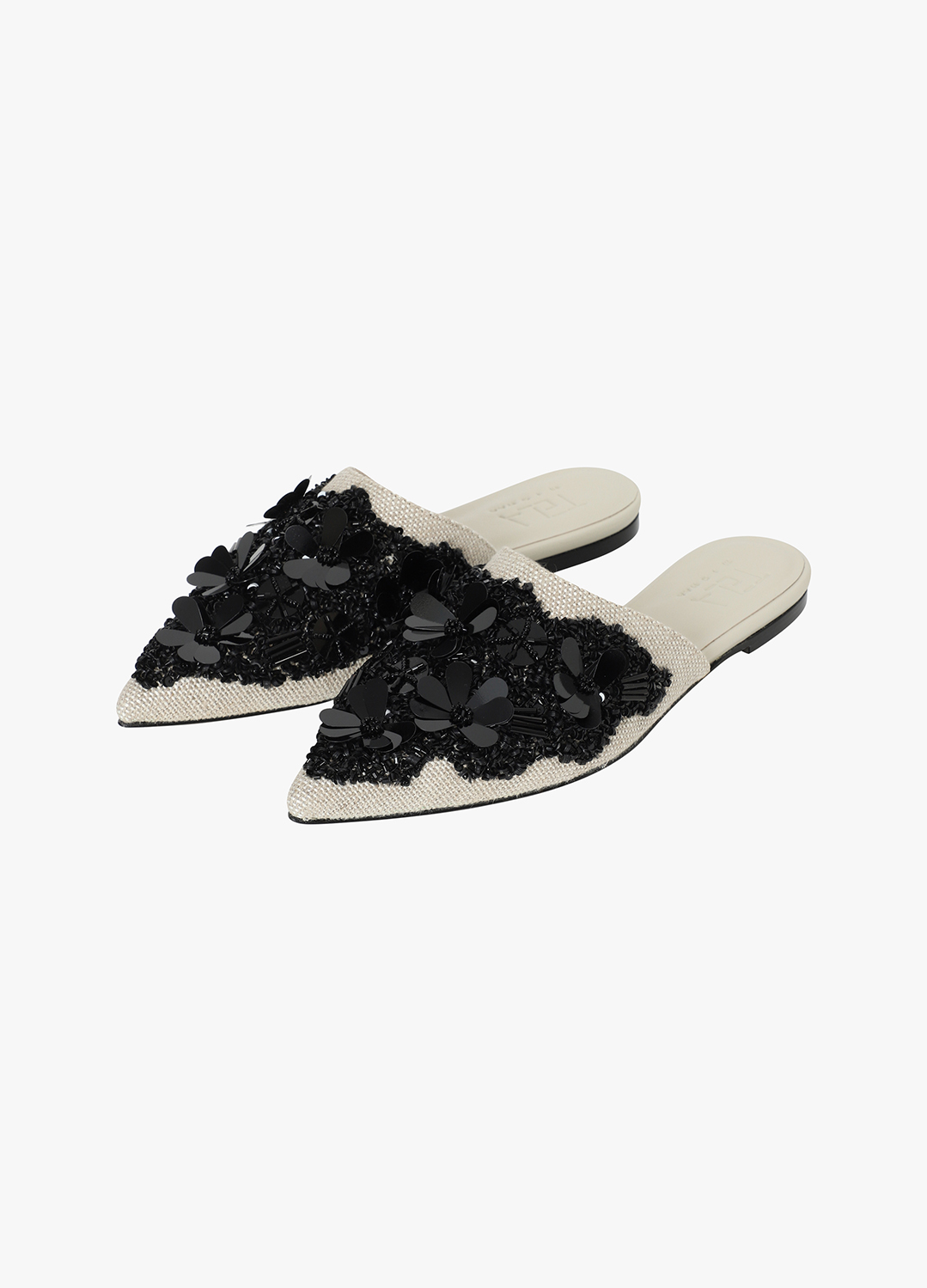 미샤 MICHAA 플로럴 자수 뮬 DARK NAVY | SISUN.COM