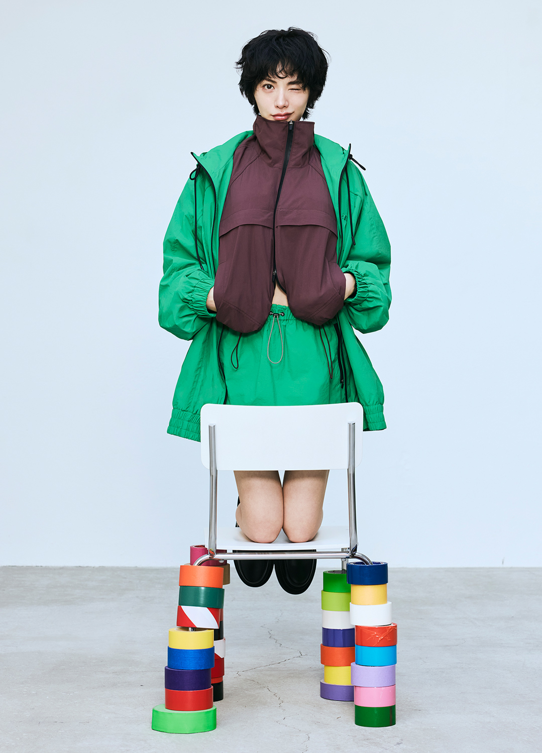 [시즌오프]배색 테이프 밴딩 팬츠_GREEN_11