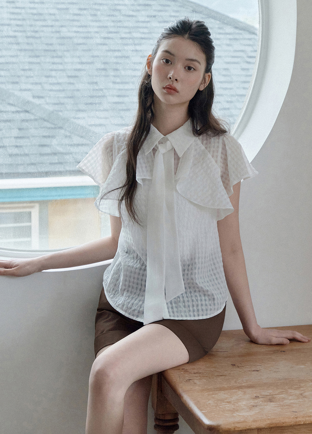 [Exclusive]클래식 턴업 쇼츠 팬츠_BROWN_9