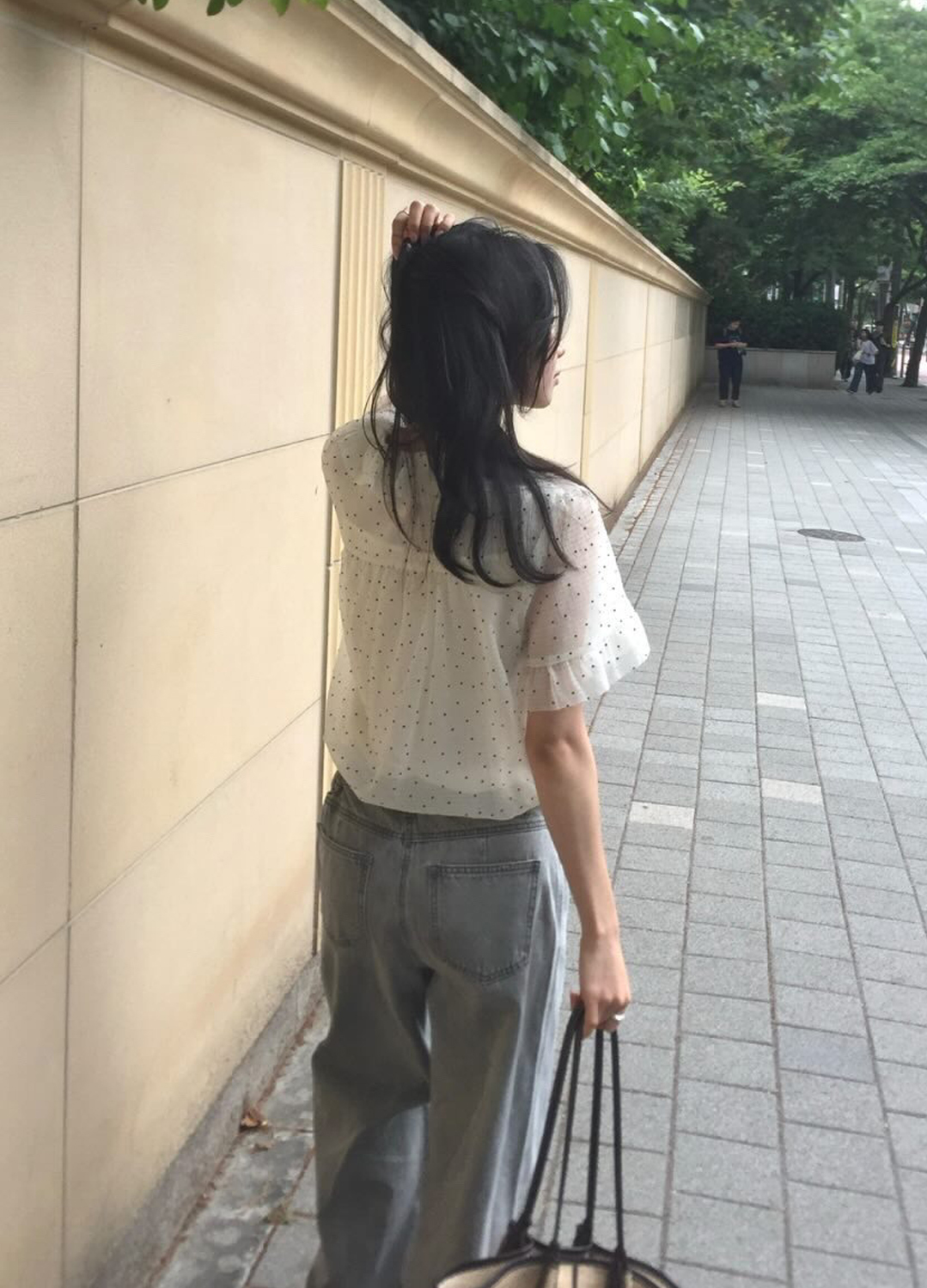 와이드 턱 데님 팬츠_GREY_14