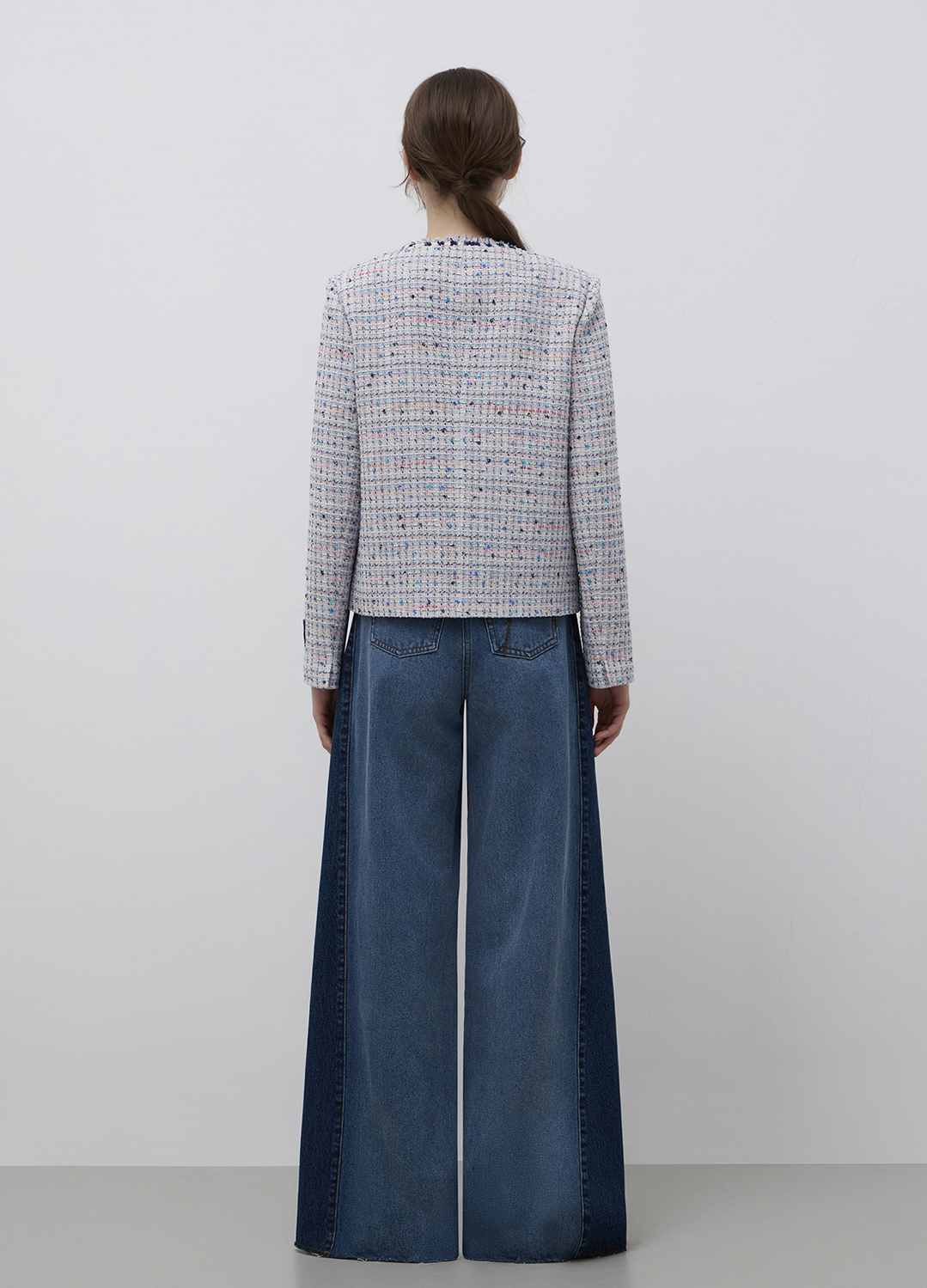 워싱 블록 와이드 데님 팬츠_BLUE_9