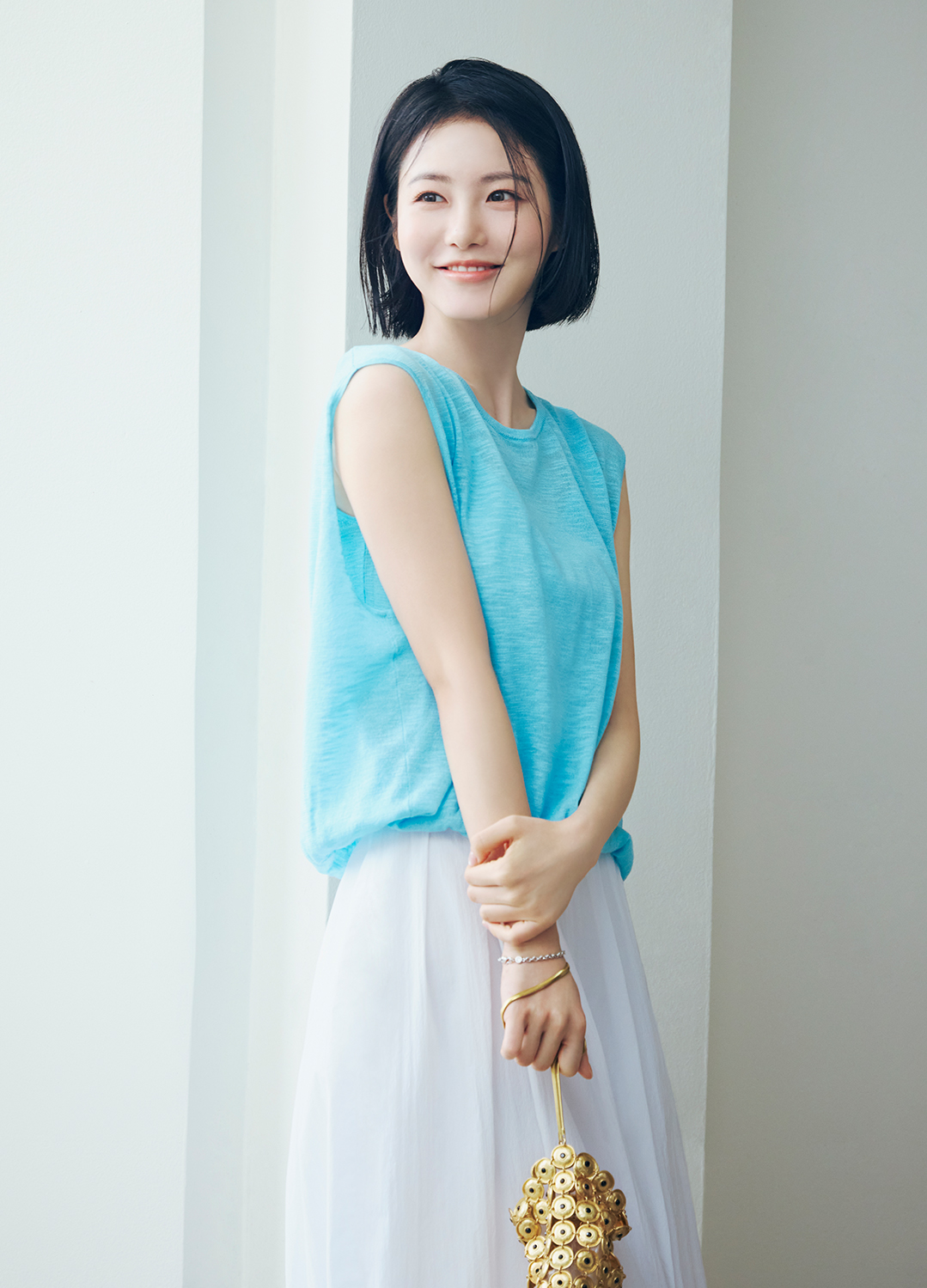 턱 자수 와이드 팬츠_WHITE_7