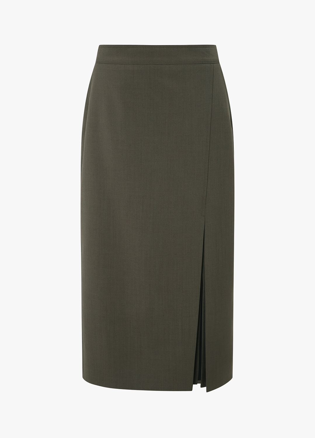 울 H라인 사이드 슬릿 스커트_KHAKI BROWN_11