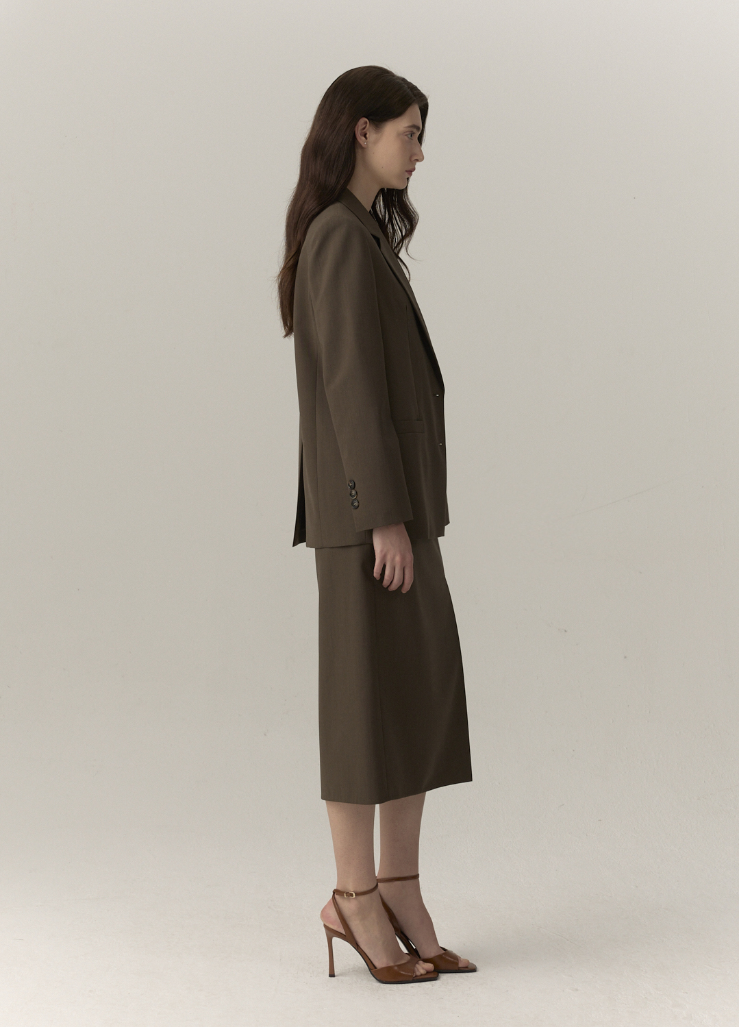 울 H라인 사이드 슬릿 스커트_KHAKI BROWN_7