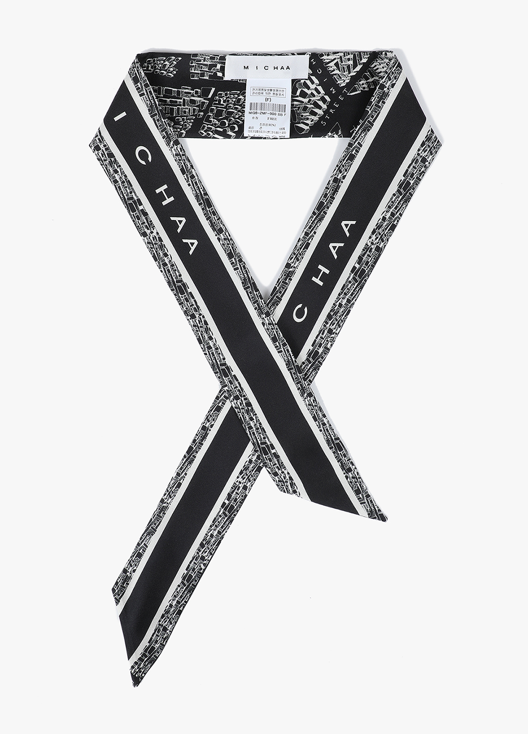 실크 트윌리 스카프_BLACK_5