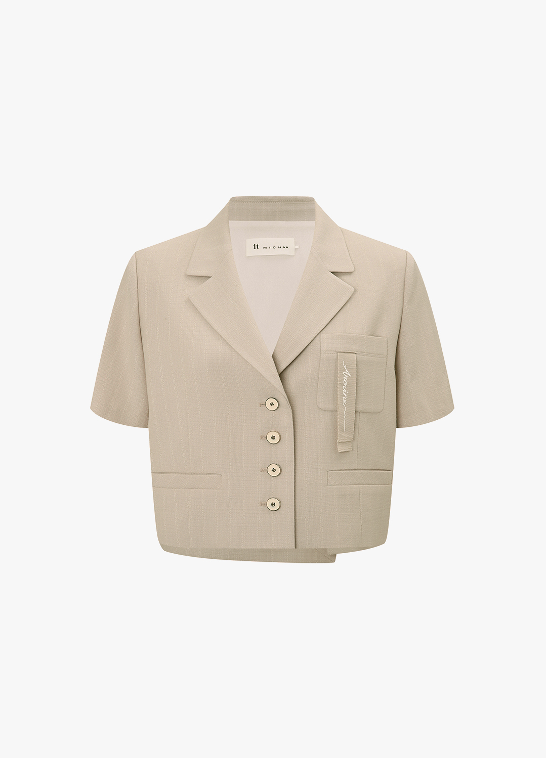 포켓 포인트 크롭 자켓_LIGHT BEIGE_8