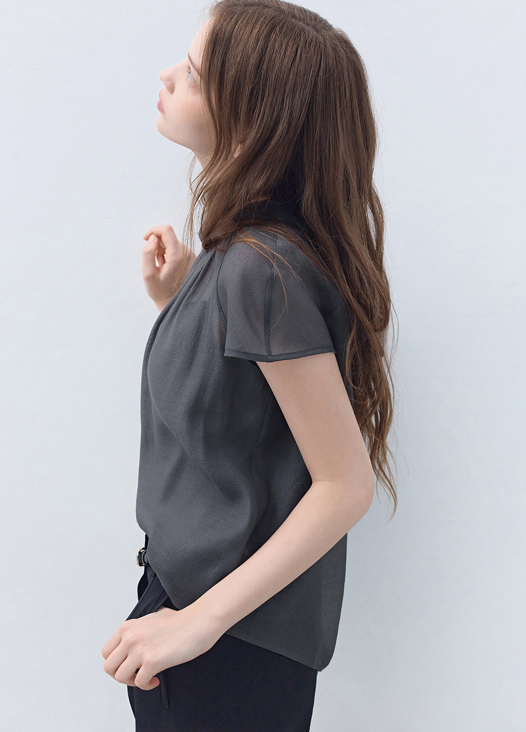 롤카라 시어 블라우스_GREY_7