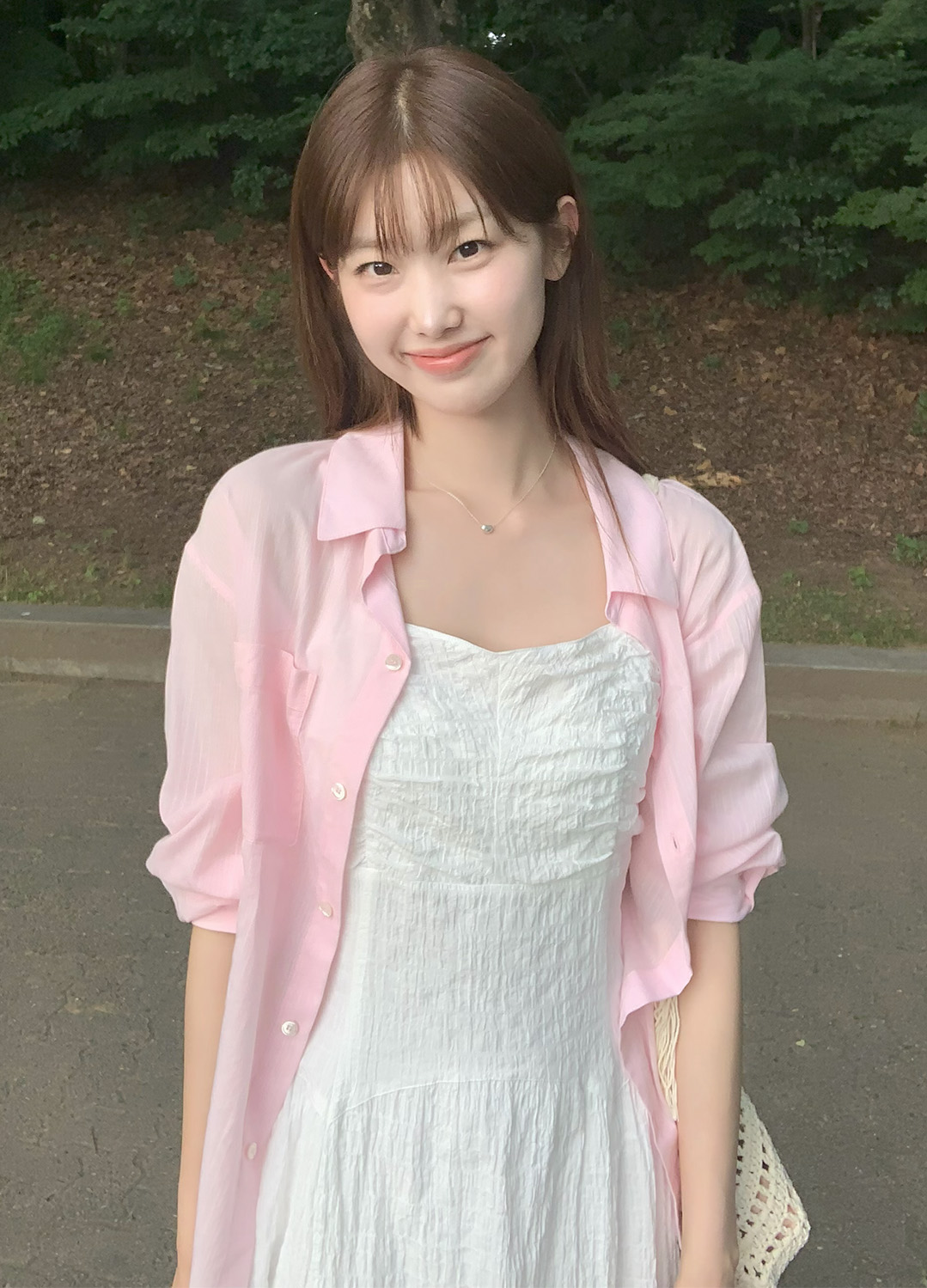 [Exclusive]셔링 텍스처 슬리브리스 원피스_WHITE_21