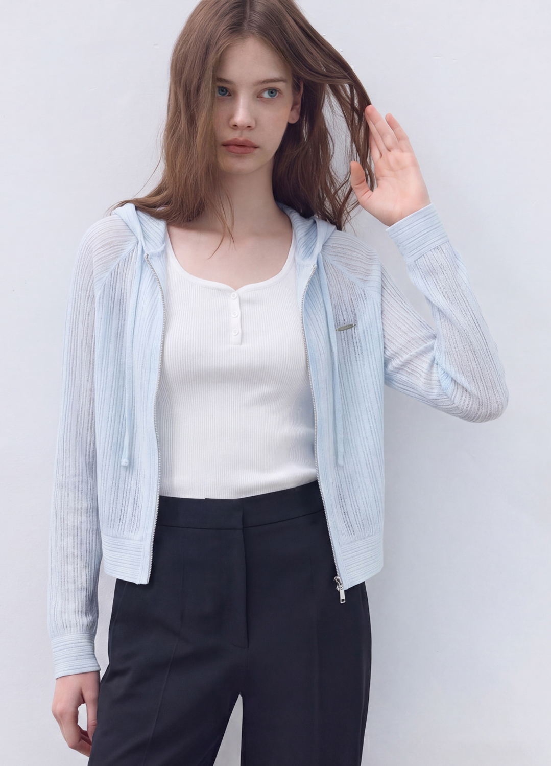 텍스처드 후디 집업_SKY BLUE_6