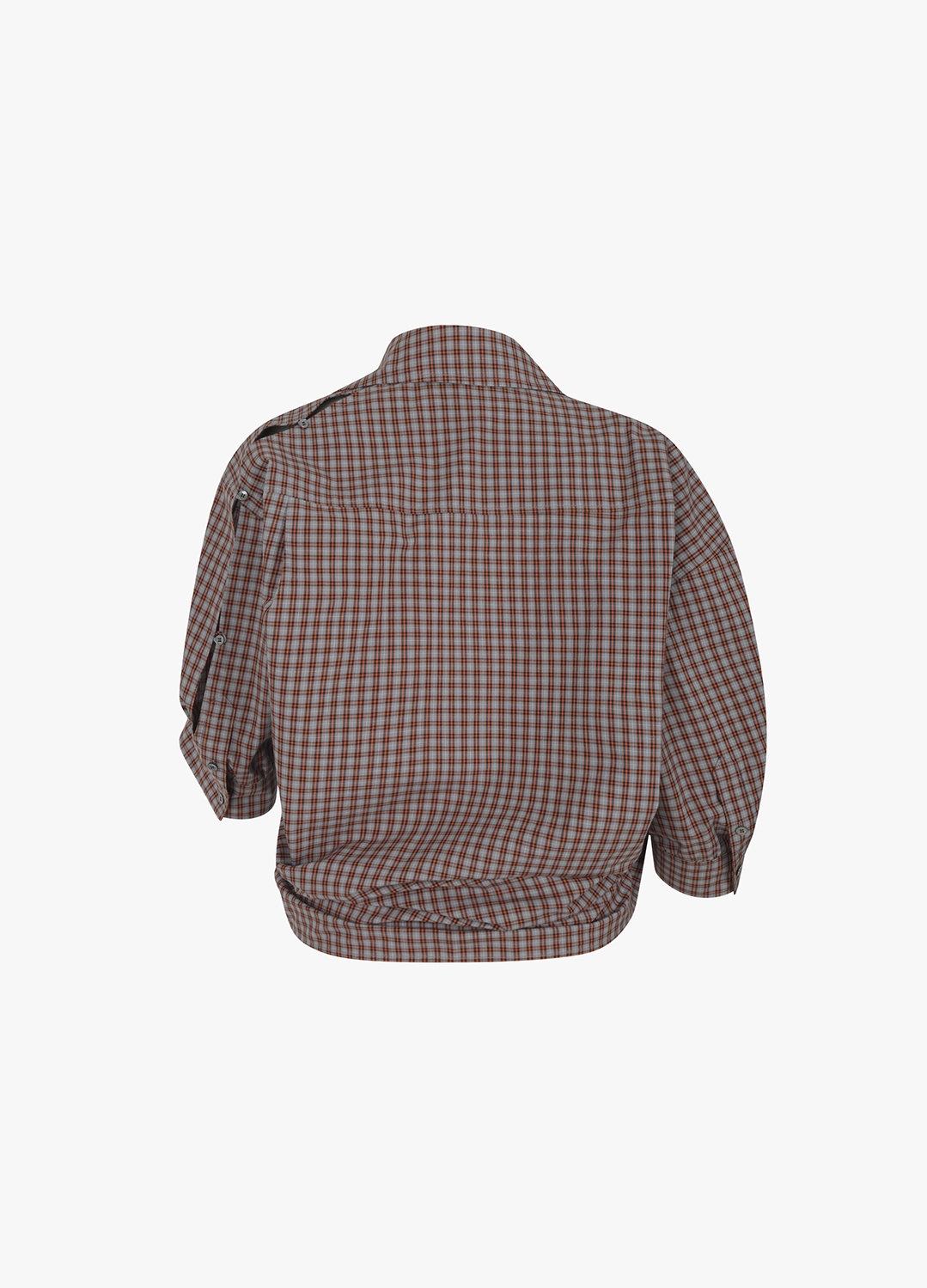 [시즌오프]드롭숄더 체크 블라우스_GREY_10