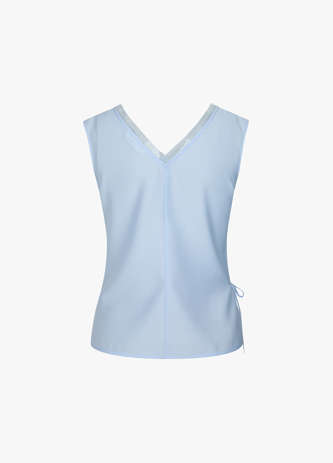 [Exclusive]사이드 스트랩 브이넥 슬리브리스 탑_SKY BLUE_17