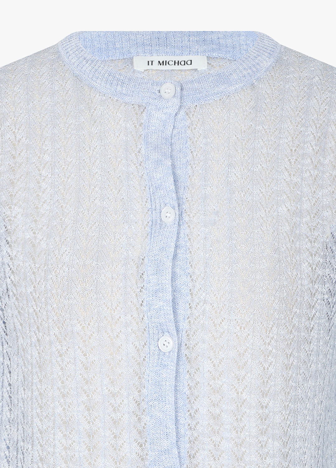 [Exclusive]라운드넥 시어 니트 가디건_BLUE_14